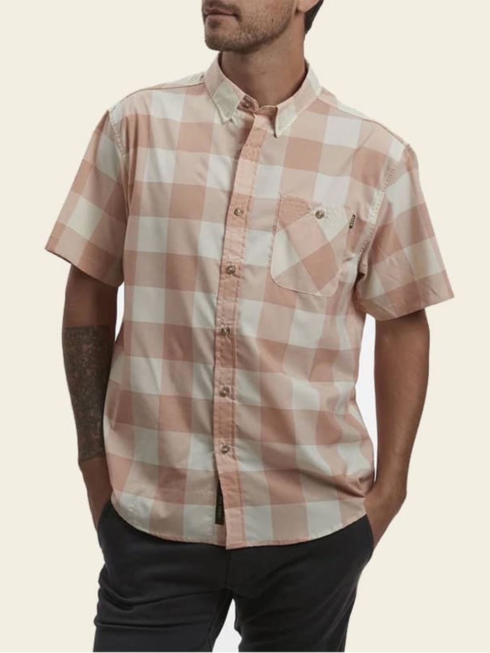 Howler Bros Airwave Shirt Coral Garcia Gingham Fishing Breathable Sz M